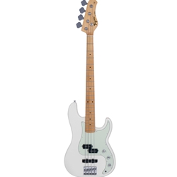 Tagima TW-65 Bass Guitar - Olympic White, Mint Green Pickguard