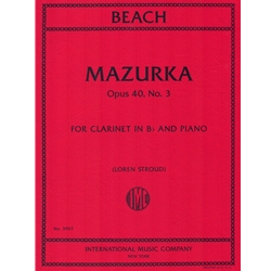 Mazurka, Op. 40, No. 3 - Clarinet and Piano