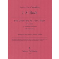Solo Cello Suite No. 3 in C Major, BWV 1009 - Unaccompanied E-flat Saxophone