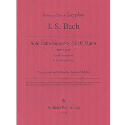 Solo Cello Suite No. 5 in C Minor, BWV 1011 - Unaccompanied B-flat Saxophone