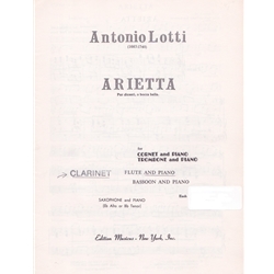 Arietta "Pur dicesti, o bocca bella" - Clarinet and Piano