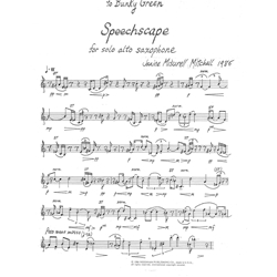 Speechscape - Alto Saxophone Unaccompanied