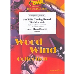 She'll be Coming Round the Mountain - Sax Quartet (SATB/ATAB) w/opt Keyboard and Percussion