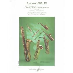 Concerto in G minor, F XI no. 21 (RV 157) - Saxophone Quartet (SATB)