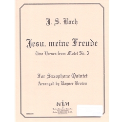 Jesu, meine Freude from "Motet No. 3" - Saxophone Quintet (SAATB)