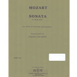 Sonata in Bb, K.292 - Tenor and Baritone Sax Duet