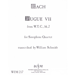 Fugue VII from "Well-Tempered Clavier Bk 2" - Saxophone Quartet (SATB)
