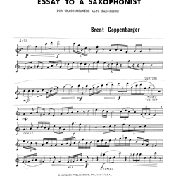 Essay to a Saxophonist - Alto Saxophone Unaccompanied