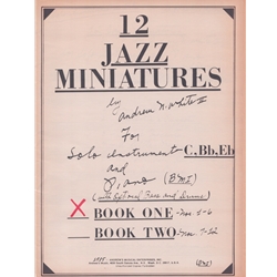 12 Jazz Miniatures Volume 1 - Alto Saxophone and Piano w/opt Bass and Drums