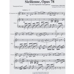 Sicilienne, Op.78 - E-flat Sopranino Sax and Piano