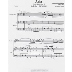 Aria from Suite No.3 in D minor, BWV 1068 - Soprano Saxophone and Piano
