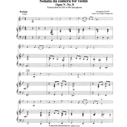 Sonata da camera Op. 5 No. 8 - Saxophone (B-flat or E-flat) and Piano