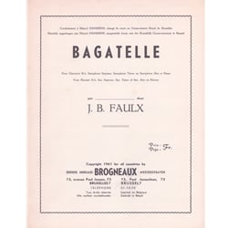 Bagatelle - Bb Clarinet (or Alto Saxophone) and Piano