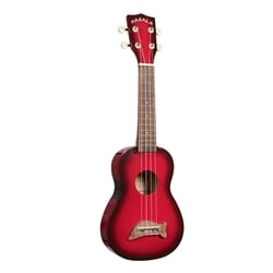 Makala MK-SD/RDBURST Dolphin Soprano Ukulele - Red Burst