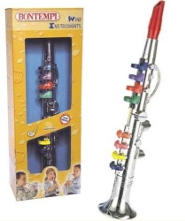 New SILVER TOY ClARINET ~  FREE SHIPPING IN USA ~  Bontempi #CL 4431/N Senior 