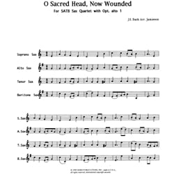 O Sacred Head, Now Wounded - Saxophone Quartet (SATB, Alternate Alto 1)