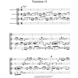 Goldberg Variations Set IV - Saxophone Quartet (SATB)