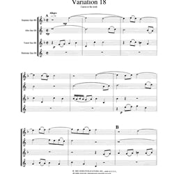 Goldberg Variations Set VI - Saxophone Quartet (SATB)
