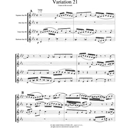Goldberg Variations Set VII - Saxophone Quartet (SATB)
