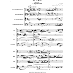 Sonate III, BWV 1032 - Saxophone Quartet (SATB)