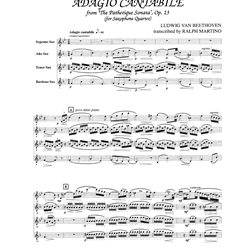 Adagio Cantabile from "Pathetique Sonata" Op. 13 -  Sax Quartet (SATB)