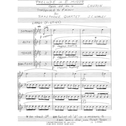 Prelude in E minor Opus 28, No. 4 (Transposed to F minor) - Sax Quartet (SATB)