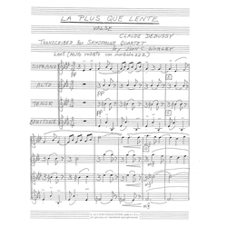 La Plus Que Lente - Saxophone Quartet (SATB)