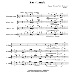 Sarabande - Saxophone Quartet (SATB)