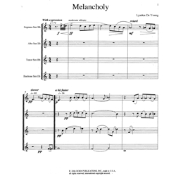 Melancholy - Saxophone Quartet (SATB)