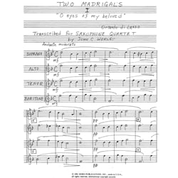 2 Madrigals - Saxophone Quartet (SATB)
