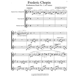 Posthumous Etude No. 1 in F minor - Saxophone Trio (STB)