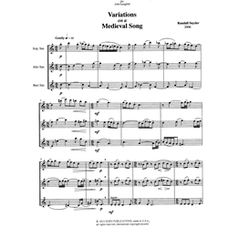 Variations on a Medieval Song - Saxophone Trio (SAB)