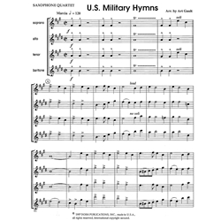 U.S. Miltary Hymns - Saxophone Quartet (SATB)