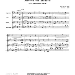 America the Beautiful - Saxophone Quartet (SATB)