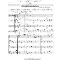 Anitra's Dance from "Peer Gynt Suite, No. 1" - Saxophone Quartet (SATB)