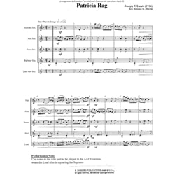 Patricia Rag - Saxophone Quartet (SATB/AATB)