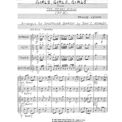 Girls, Girls, Girls from "The Merry Widow, Act II" - Saxophone Quartet (SATB)