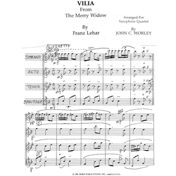 Vilia from "The Merry Widow" - Saxophone Quartet (SATB)