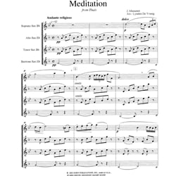 Meditation from "Thais" - Saxophone Quartet (SATB)
