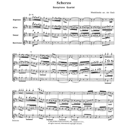 Scherzo from "A Midsummer Night's Dream" - Saxophone Quartet (SATB)