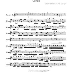 Canon - Saxophone Quartet (SATB/AATB) PARTS ONLY
