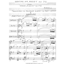 Oveture, Air, Minuet and Jig - Saxophone Quartet (SATB)