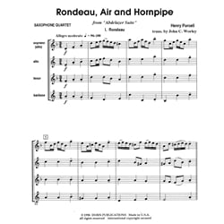 Rondeau, Air and Hornpipe from "Abdelazer Suite" - Sax Quartet (SATB)