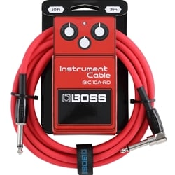 Boss 10ft/3m Instrument Cable Red, Straight/Angled