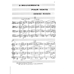 3 Mouvements Pour Vents - Saxophone Quartet (SATB)