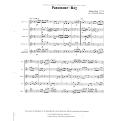 Paramount Rag - Saxophone Quartet (S/AATB)