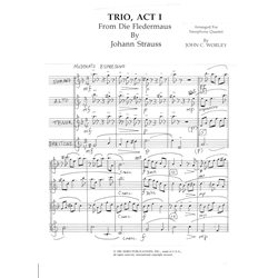 Trio, Act I from "Die Feldermaus" - Saxophone Quartet (SATB)