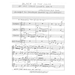 Black is the Color of My True Love's Hair - Saxophone Quartet (SATB)