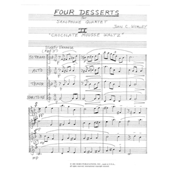 4 Desserts, No. 2: Chocolate Mousse Waltz - Saxophone Quartet (SATB)