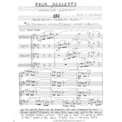 4 Desserts, No. 3: Blueberry Cobbler Blues - Saxophone Quartet (SATB)